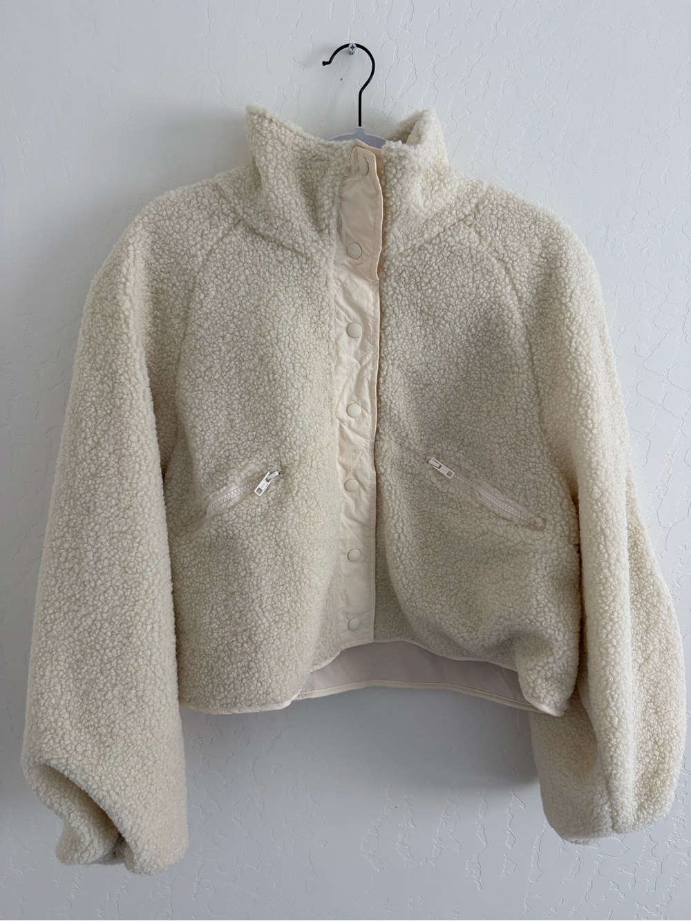 Missguided Cream Sherpa-Lined Jacket